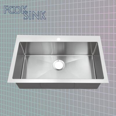 China Without Faucet Best Quality Large Capacity Bathroom Sink Topmount Strainer Stainless Steel Sink Bathroom Sink for sale