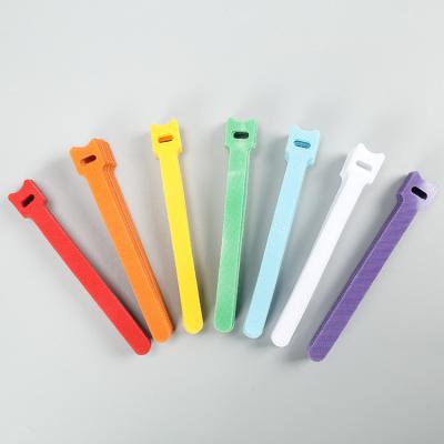 China Fashion Sustainable Universal Cool Color Customized Reusable Nylon Cable Tie Hook Loop Cable Tie for sale