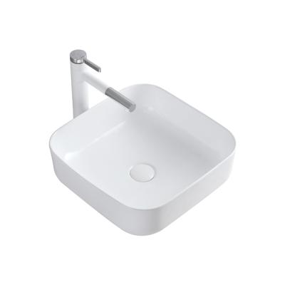 China Easy To Clean Art Basins Ceramic Counter Top Sink Sanitary Ware White Vasque Thin Edge Ware for sale