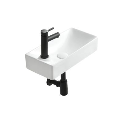 China Best Selling 2021 Ceramic Small Lavatory Price Rectangle Bathroom Sink Small Hanging Basin for sale