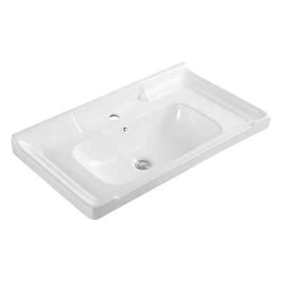 China Wholesale Waterproof Splashproof Factory Bathroom Vanity Cabinets Rectangle Cabinet Ceramic Wash Basin for sale