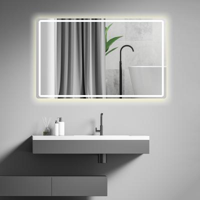 China Contemporary Electronic Magnifying Mirror Anti Fog Led Square Frameless Mirrors Smart Mirror Bathroom Manufacturers for sale