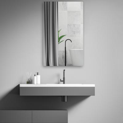 China Custom bathroom square frameless lighted badezimmer spiegel silver mirror hanging mirrors modern designs for sale