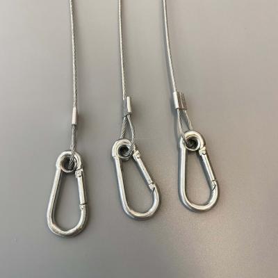 China Heavy Industry M4 Snap Hook Stamped D-Ring Spring Stainless Steel Mounting Carabiner With Eyelet for sale