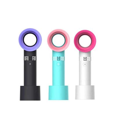 China New Hotel Style Portable Handheld Bladeless Fan Outdoor Usb Rechargeable Mini Air Cooler Fan for sale