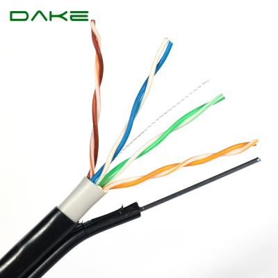 China PC Factory Supply Cable With Messenger Network Utp Cat 5E Cat5E Outdoor Utp Lan Cable 8 Or 4 Core Outdoor Cable for sale