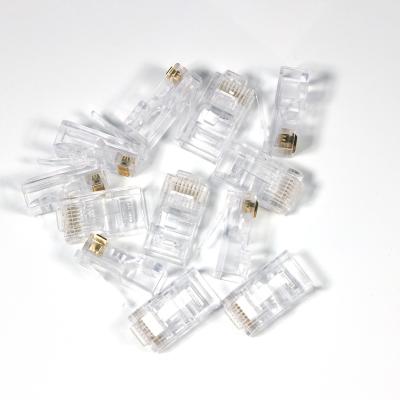 China PC OEM ODM service factory RJ45 connector CAT5E CAT6 UTP 8p8c module socket 1.5mm gold plated opening 50u 100/pcs for sale