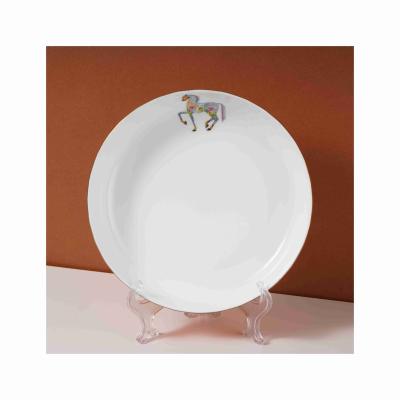 China CLASSIC British Western Style Nordic Style Dinnerware Steak Restaurant Ceramic Porcelain 8 Inch Round Dish Dinner Plate for sale