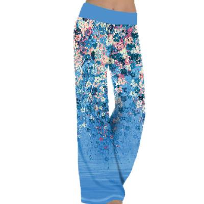 China 2022 fashion woman breathable cheap pants print waist leg pants for women for sale