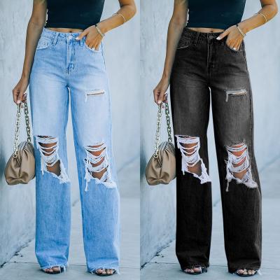 China 2022 fashionwomen clothing lattice breathable warm denim plus size loose jeans women for sale