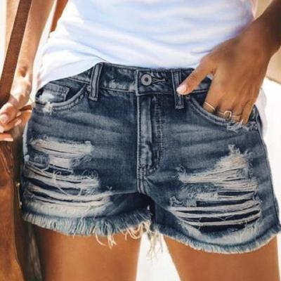 China High Waist Breathable Women Lattice Shorts Womens Jeans Denim Pants for sale