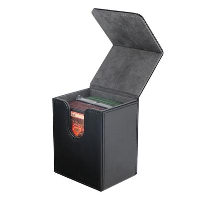 China Custom Leather Card Protector PU Cover Gift Storage Packing Box with 4 Magnets for sale