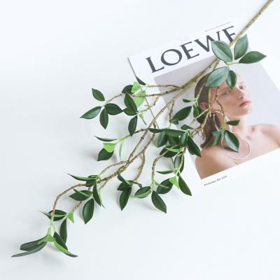 China Environmental protection green hot sale artificial eucalyptus leaves branch stem greenery plant for wedding party home decoration for sale