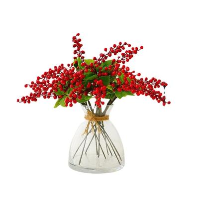 China Wholesale Handmade High Quality Package of Berry Sprays Mini Artificial Flower Christmas Berries Made By Moss for sale