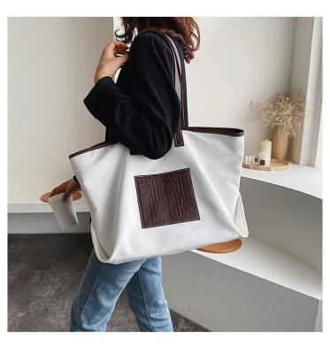 China Eco-Friendly Women Purses Shoulder Bag Fashion Pure Color Tote Outdoor Bag Canvas Handbag Casual Zipper Messenger Bags for sale