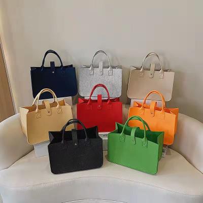 China Custom Logo Printed Colorful Felt Tote Handbag Eco-Friendly Shopping Women Bag Tote Hand Bag for sale