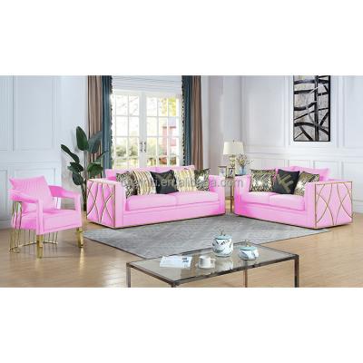 China Other Chainiti Furniture Living Room Sofa Set With Gold Stainless Steel MS2185 Luxury Couch for sale