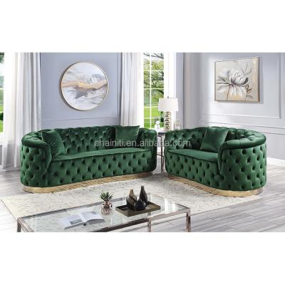 China Other Living Room Sets Sofa Modern Tufted Botton Around High End Green Color for sale