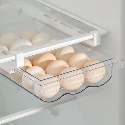 China Hot Selling Modern Type Plastic Storage Box Egg Freshness Preservation PET Egg Storage Box Refrigerator Drawer Storage Box for sale