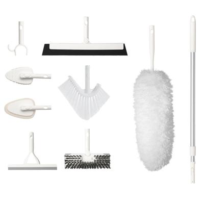 China Nine-Piece Disposable Household Cleaning Set, Long Handled Cleaning Brush and Dusting Cloth Set for sale