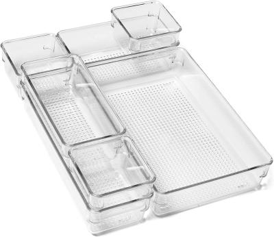 China High Quality Clear Plastic Viable Expandable Drawer Organizer Desk Dividers Drawer Organizer for sale