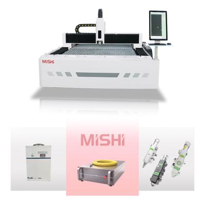 China Mingshi 3000*1500mm Metal Laser 3000W 4000W 6000W Cheap Water Cooled Fiber Laser Cutting Machine for sale