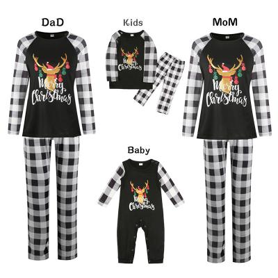 China Infant Christmas Casual Family Matching Mom Dad Kid Girls Baby Pajamas Set for sale