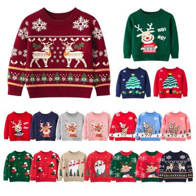 China Kids 2021 Winter Christmas Breathable Custom Cotton Oversized Girl Knitted Pullover Baby Sweater for sale