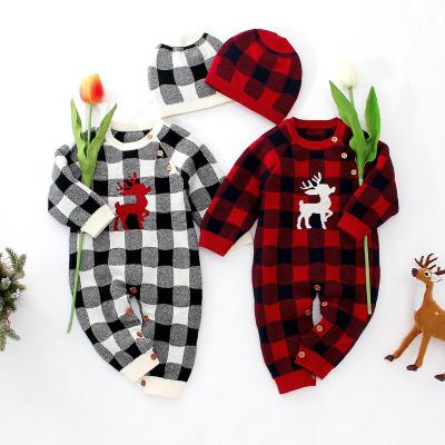 China Polyester/Christmas Winter Toddler Cotton Long Sleeve Onesie Baby Kids Knitted Jumpsuit Romper for sale