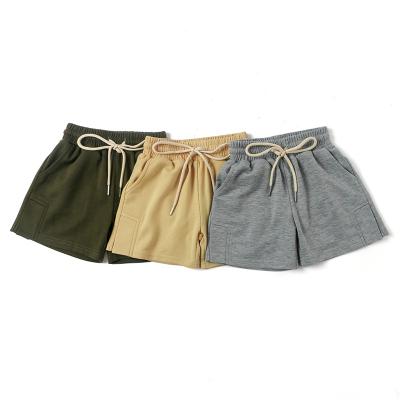 China Summer French Terry Kids Breathable Solid Color Shorts Boy Casual Unisex Kid Shorts With Suction String for sale