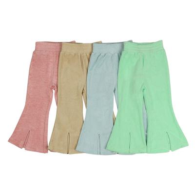 China Color Lovely Fade Proof 2022 Toddler Kids Girl Long Bell Bottom Flare Pants Flare Pants for sale