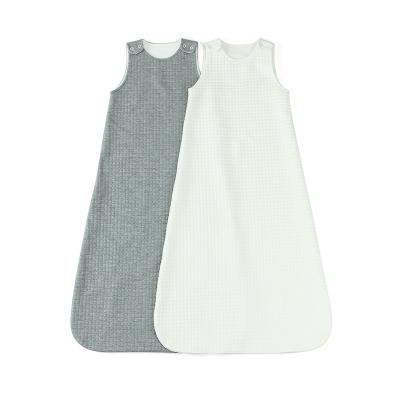 China Hot Sale Breathable Infant Solid Waffle Boutique Kids Sleeping Bag Sleeveless Clothes With White And Gray Color for sale