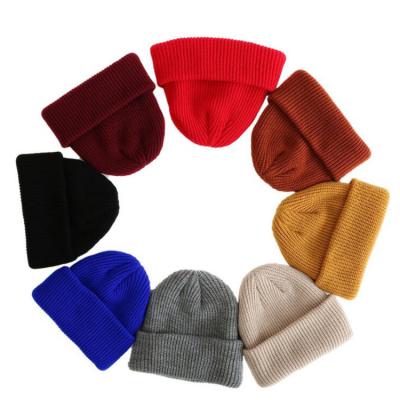 China JOINT Wholesale Baby 100% Solid Color Kids Acrylic Beanie Knit Winter Toddler Hats for sale