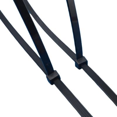 China Acid Black / Erosion Resistant / Good Insulation Self-locking Nylon Collar 66 Strap Cable Ties for sale