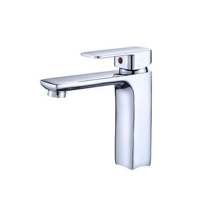 China Hot And Cold Water Bathroom Faucet On The Other Side Large Water Outlet Basin Water Taps Brass Mixer Taps for sale