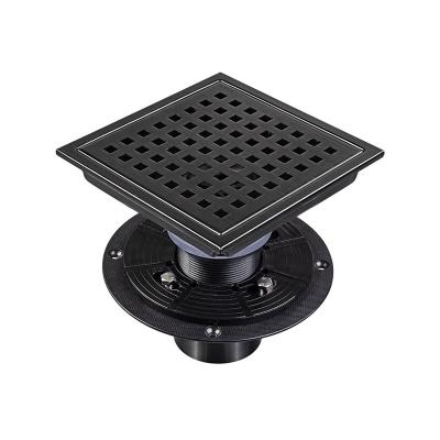 China Modern High Quality Bathroom Shower Stainless Steel Drain Black Anti-Odor Floor Drain for sale