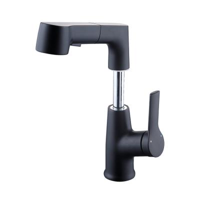 China Can be raised and lowered hot selling home hotel can be raised and lowered copper pull out washbasin faucet for sale