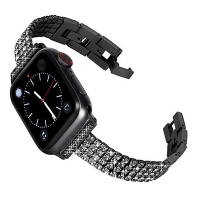 China Wrist Style For Apple Watch Band 38mm 40mm 42mm 44mm With Case Women, Thin Rhinestone Metal Jewelry Bracelet Strap With Bling Band For Apple for sale