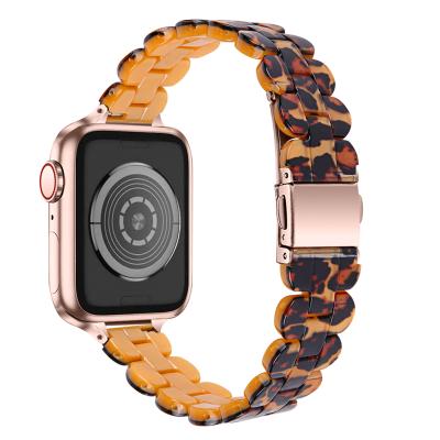 China Wrist Style Resin Band For Apple Watch Bands Rose Gold 38mm 40mm Women's Plastic Resin Strap For Apple Watch for sale