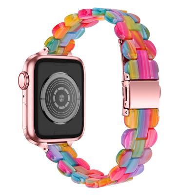 China Wrist Style Resin Band For Apple Watch Band 38mm 40mm 42mm 44mm, Stylish Resin Bands Strap Replacement For Apple Watch Series 6 Series 5 for sale