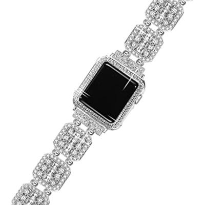 China Wrist Style Metal Watch Strap Luxury Diamond Bracelet Band 40mm For Apple Watch Chain Strap 44mm for sale