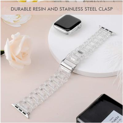 China Wrist Style Resin Colorful Glossy Watch Band New For Apple Watch Stylish Strap For Apple Watch for sale