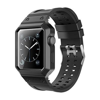 China Wrist Style Band For Apple Watch Case With Band, Shockproof Heavy Duty Protective Slim Case With Replacement Strap Soft Band for sale