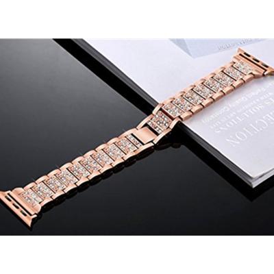 China Luxury Crystal Bling Rhinestone Diamond Strap Wrist Style Bracelet, Adjustable Stainless Steel Replacement Band for Apple Watch for sale