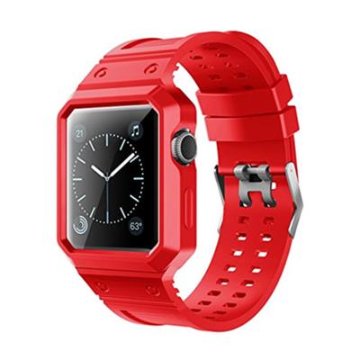 China Wrist Style for Apple Watch Case with Band, Shockproof Protective Slim Case with Soft Replacement Strap Band for sale