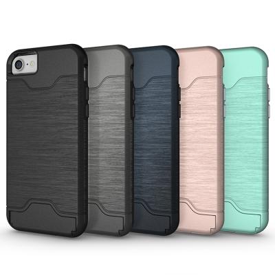 China Scratch-proof and shockproof hybrid case tpu PC case for iphone 7, for iphone 7 case credit card slot for sale