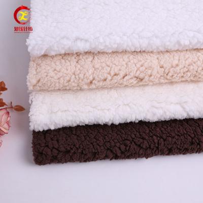 China Anti pill quality factory price soft brushed sherpa blanket fleece fabric dty for sale