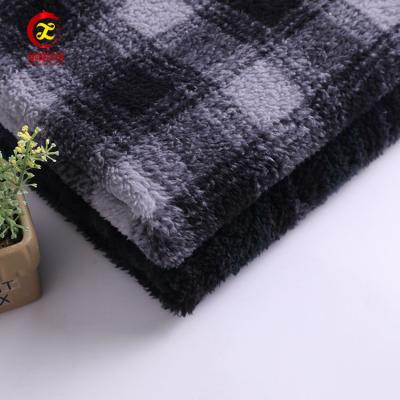 China Double Sided Eco - Friendly Sherpa Fleece Printed Black 300d Polyester Fabric Weight for sale