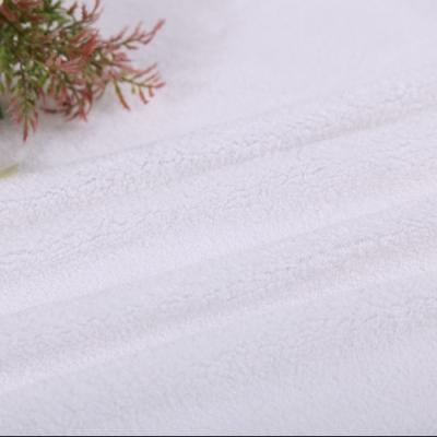 China Home Textile Anti Pill Warp Sofa Terry Cloth White Polyester Knitting Coral Blanket Fabric For Bedding for sale