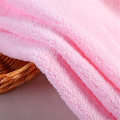 China Anti Pill Pile Microfiber Short Winter Coral Fleece Blanket Fabric For Cloth for sale